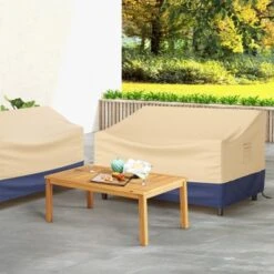 Costway Patio 60''x43'' 2-Seater Bench Loveseat Deep Sofa Cover Waterproof Handle Air Vent -Garden Furniture Discounts GUEST 95d4f207 8476 4a97 b0ae 064dc726b3e0
