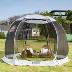 Leedor Outdoor Pop Up Portable Screen Tent With Mesh Netting Fiberglass Gazebo Gray -Garden Furniture Discounts GUEST 96ccfce1 a748 4fa2 a6c5 b73ce2c2bbd8