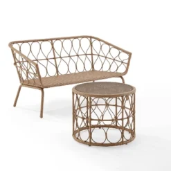 Juniper 2pc Outdoor Wicker Conversation Set With Loveseat & Coffee Table - Cream/Natural - Crosley 20 Juniper 2pc Outdoor Wicker Conversation Set With Loveseat & Coffee Table - Cream/Natural - Crosley -Garden Furniture Discounts GUEST 97822213 e5ef 4884 86d9 4d0788524a6b