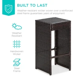 Best Choice Products 7-Piece Outdoor Rattan Wicker Bar Dining Patio Furniture Set W/ Glass Table Top, 6 Stools -Garden Furniture Discounts GUEST 979f8915 322d 4142 9a61 536d1832278c