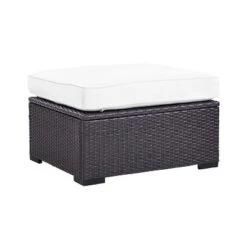 Biscayne Outdoor Wicker Ottoman - White - Crosley -Garden Furniture Discounts GUEST 980ca121 86a3 4287 8fc2 e13d205a37e2