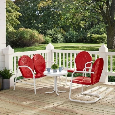 Griffith 4pc Outdoor Conversation Set - Bright Red - Crosley 5 Griffith 4pc Outdoor Conversation Set - Bright Red - Crosley - Image 3