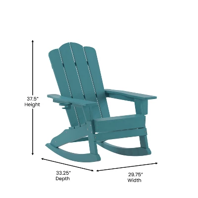 Merrick Lane Adirondack Chair With Cup Holder And Pull Out Ottoman, All-Weather HDPE Indoor/Outdoor Chair 8 Merrick Lane Adirondack Chair With Cup Holder And Pull Out Ottoman, All-Weather HDPE Indoor/Outdoor Chair - Image 6