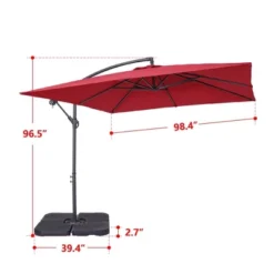 8.2' X 8.2' Square Patio Offset Deck Umbrellas With Cross Base - Wellfor -Garden Furniture Discounts GUEST 9886cc96 2be0 4cd3 843c 0b660ab3bb1f
