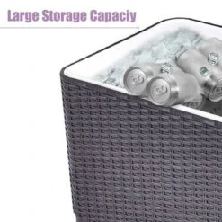 Costway Outdoor Rattan 80QT Party Portable Rolling Cooler Cart Ice Beer Beverage Chest -Garden Furniture Discounts GUEST 98d14c19 9090 4896 8cf6 90bab47c40f1