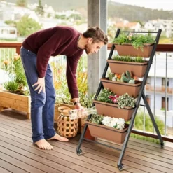Costway 5-Tier Vertical Raised Garden Bed Elevated Planter With Wheels & Container Boxes Brown 13 Costway 5-Tier Vertical Raised Garden Bed Elevated Planter With Wheels & Container Boxes Brown -Garden Furniture Discounts GUEST 99346c7e aa9d 4832 8b08 8143c8dfdc1d