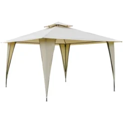 Outsunny 12' X 12' Outdoor Canopy Tent Party Gazebo With Double-Tier Roof, Steel Frame, Included Ground Stakes -Garden Furniture Discounts GUEST 9a0e38f7 9d4b 45f6 825d d24a6ddf5aeb