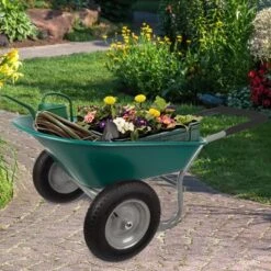 Nature Spring 2-Wheeled Garden Wheelbarrow For Residential DIY Landscaping, Lawn Care, And Remodeling -Garden Furniture Discounts GUEST 9a23b7e2 0669 419f 9ed1 529cd3b1e833