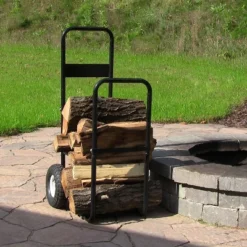 Sunnydaze Decor Sunnydaze Indoor/Outdoor Steel Rolling Firewood Log Cart Carrier With Wheels - 1/8 Face Cord - Black -Garden Furniture Discounts GUEST 9b2d0b47 065e 47bd 8b4d 0e979c67fc82