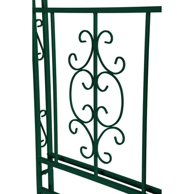 Evergreen Montebello Iron Garden Arbor, Forest Green- 53 X 84 X 23 Inches Fade And Weather Resistant Outdoor Decor 8 Evergreen Montebello Iron Garden Arbor, Forest Green- 53 X 84 X 23 Inches Fade And Weather Resistant Outdoor Decor - Image 6