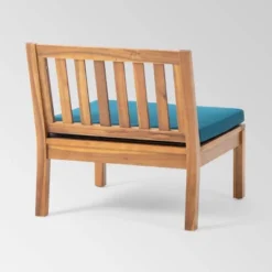Caswell Set Of 2 Acacia Wood Club Chairs - Teak/Dark Teal - Christopher Knight Home -Garden Furniture Discounts GUEST 9c2f8311 5786 40f6 a639 2820d4ff9f46