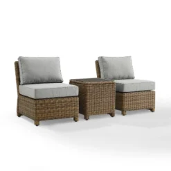 Bradenton 3pc Wicker Armless Chairs With Side Table - Crosley -Garden Furniture Discounts GUEST 9d81c78c 8a94 4eb9 a2c3 08b5e2fcc129
