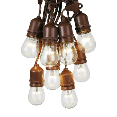 Novelty Lights Edison Outdoor String Lights With 50 Suspended Sockets Brown Wire 100 Feet 9 Novelty Lights Edison Outdoor String Lights With 50 Suspended Sockets Brown Wire 100 Feet - Image 7