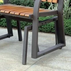 HOMES: Inside + Out Fluxe Slat Back Cast Iron Outdoor Rocking Chair Dark Gray/Oak - HOMES: Inside + Out -Garden Furniture Discounts GUEST 9fb453d5 92e2 4908 912a 06867d2b8cdf