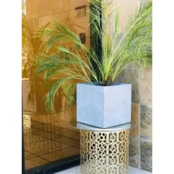 Rosemead Home & Garden, Inc. 10" Wide Kante Lightweight Modern Square Concrete/Fiberglass Indoor Outdoor Planter Box Slate Gray -Garden Furniture Discounts GUEST a076bc90 ffbd 4ddc a864 1b6131916cd3