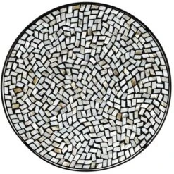 Teal Island Designs Modern Black Round Outdoor Accent Side Tables 14" Wide Set Of 2 Free-Form Mosaic Tabletop Front Porch Patio Home House -Garden Furniture Discounts GUEST a0cdd173 c2ce 48c1 acc4 16d172e76d65