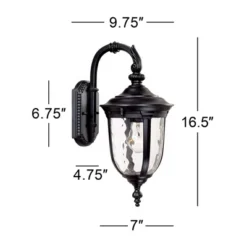 John Timberland Bellagio Vintage Outdoor Wall Light Fixtures Set Of 2 Texturized Black Downbridge 16 1/2" Clear Hammered Glass For Post Exterior Barn -Garden Furniture Discounts GUEST a0eacbb4 a918 40f2 8cb1 59267063079d