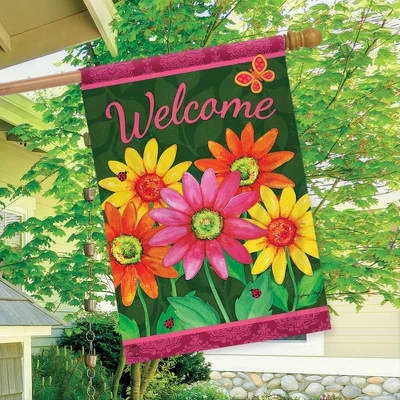 Welcome Daisies Spring House Flag Floral 28" X 40" Briarwood Lane 4 Welcome Daisies Spring House Flag Floral 28" X 40" Briarwood Lane - Image 2