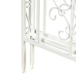 Evergreen Montebello Iron Garden Arbor, White- 53 X 84 X 23 Inches Fade And Weather Resistant Outdoor Decor -Garden Furniture Discounts GUEST a1565ad6 626c 4dbe 8c22 cc55d4a6fc9a