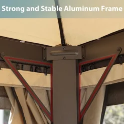 Patio Gazebo Aluminum Outdoor Tent Shelter Canopy With Privacy Curtain And Netting -Garden Furniture Discounts GUEST a1f3ecfe 6fa4 41fa ab77 2419e59033d1