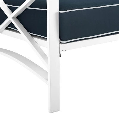 Kaplan Loveseat White/Navy - Crosley 6 Kaplan Loveseat White/Navy - Crosley - Image 4