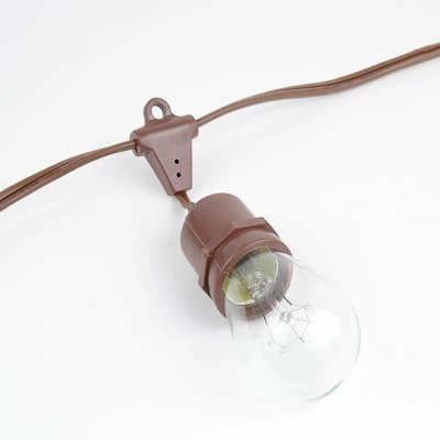 Novelty Lights Edison Outdoor String Lights With 50 Suspended Sockets Brown Wire 100 Feet 4 Novelty Lights Edison Outdoor String Lights With 50 Suspended Sockets Brown Wire 100 Feet - Image 2