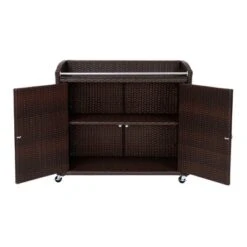 Teamson Home 39.5" Veronica Rolling Outdoor PE Rattan Bar Cart With Storage, Brown 17 Teamson Home 39.5" Veronica Rolling Outdoor PE Rattan Bar Cart With Storage, Brown -Garden Furniture Discounts GUEST a2cab8a8 d43f 4592 bcaf 1e3b03f72051