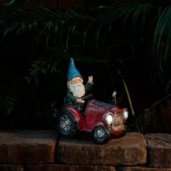 10" Polyresin Tractor Riding Gnome With LED Lights Red - Alpine Corporation -Garden Furniture Discounts GUEST a4911206 adfe 4447 82d1 f420aa37f55a