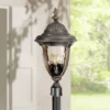 John Timberland Bellagio Rustic Farmhouse Outdoor Post Light Fixture Veranda Bronze 24 1/2" Champagne Hammered Glass For Exterior Barn Deck House Home -Garden Furniture Discounts GUEST a4b45c83 e32f 4e7b 9803 5135c8d58961