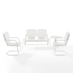 Ridgeland 4pc Outdoor Metal Conversation Set - White - Crosley -Garden Furniture Discounts GUEST a57d2f42 aeb8 4f89 98e2 a82ff0a41fff