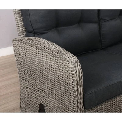 Monaco Outdoor 2 Seat Reclining Bench - Gray - Alaterre Furniture 7 Monaco Outdoor 2 Seat Reclining Bench - Gray - Alaterre Furniture - Image 5