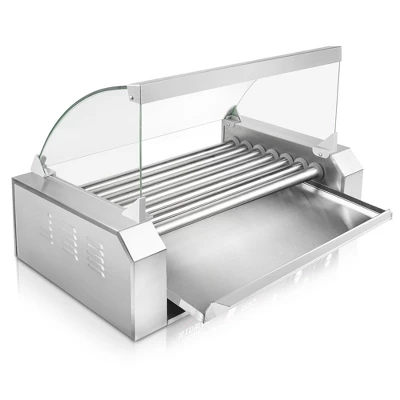 Olde Midway Electric Hot Dog Roller Grill Cooker With Glass Cover, Commercial Grade Machine 5 Olde Midway Electric Hot Dog Roller Grill Cooker With Glass Cover, Commercial Grade Machine - Image 3