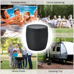 Costway 9.5 Gallon 4-in-1 Patio Rattan Cool Bar Cocktail Table Side Table BrownBlack -Garden Furniture Discounts GUEST aa04e800 f038 4d4a 8f62 79fb519f3d4f