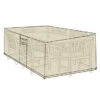 Plow & Hearth - Deluxe Outdoor Large Rectangle Table And Chairs Furniture Cover, Sand -Garden Furniture Discounts GUEST aa761bda c119 42b8 8918 9208756510b1
