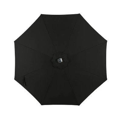 11' X 11' Calypso II Market Patio Umbrella With Solar LED Strip Lights Black - Island Umbrella 7 11' X 11' Calypso II Market Patio Umbrella With Solar LED Strip Lights Black - Island Umbrella - Image 5