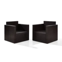 Palm Harbor 3pc All-Weather Wicker Patio Conversation Set Gray - Crosley -Garden Furniture Discounts GUEST aaeef7cd cc4a 4702 8a65 f84435ecf229