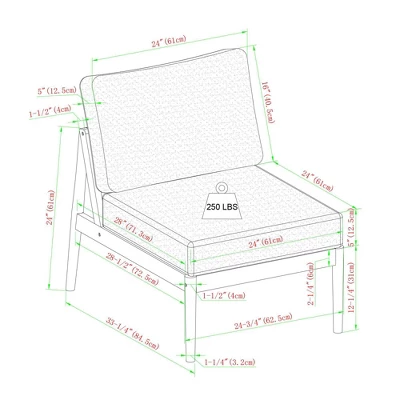 Saracina Home 4pc Modern Boho Eucalyptus Spindle Outdoor Sectional Set 9 Saracina Home 4pc Modern Boho Eucalyptus Spindle Outdoor Sectional Set - Image 7