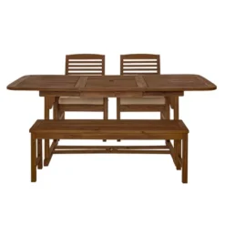 Ravenscroft 4pc Extendable Acacia Wood Outdoor Dining Set - Saracina Home -Garden Furniture Discounts GUEST aceba1fb ced7 4574 a6c3 679b568def71