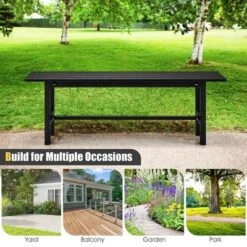 Tangkula Outdoor HDPE Bench W/ Metal Frame 47" X 14" X 16" For Yard Garden 17 Tangkula Outdoor HDPE Bench W/ Metal Frame 47" X 14" X 16" For Yard Garden -Garden Furniture Discounts GUEST ad761e17 aaf0 4c7c 8ecb 0dc70f8a0065