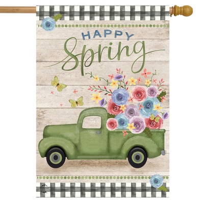 Happy Spring Pickup Truck Floral House Flag 28 X 40 Briarwood Lane 3 Happy Spring Pickup Truck Floral House Flag 28 X 40 Briarwood Lane