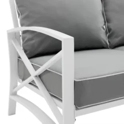 Kaplan 3pc Outdoor Sofa Set With Sofa & 2 Arm Chairs - Gray - Crosley -Garden Furniture Discounts GUEST aec78b4b 410b 458f 9ce4 82ce6557494a