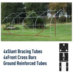 Outsunny 20' X 10' X 7' Walk-In Tunnel Greenhouse Garden Warm House Large Hot House Kit With 8 Roll-up Windows & Roll Up Door, Steel Frame -Garden Furniture Discounts GUEST af461edb de98 405c ba68 e0963a52cc49