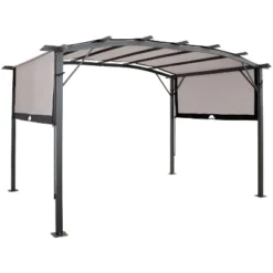 Sunnydaze Decor Sunnydaze 9' X 12' Metal Arched Pergola With Retractable Canopy -Garden Furniture Discounts GUEST af595c06 d1e4 4026 adfc 1297ff4ffc2a