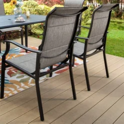 5pc Patio Dining Set With Round Table & Sling Arm Chairs - Captiva Designs -Garden Furniture Discounts GUEST b1256825 ba35 4ad4 9c4d de8cc5f80058