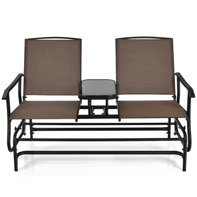 Tangkula Patio Loveseat Rocking 2 Person Outdoor Double Glider Chair With Center Table 12 Tangkula Patio Loveseat Rocking 2 Person Outdoor Double Glider Chair With Center Table - Image 10