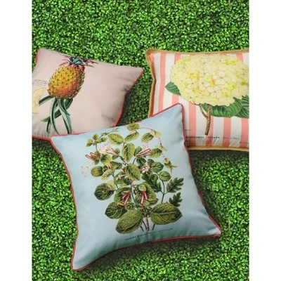 20" X 20" Hydrangea Square Patio Throw Pillow - New York Botanical Garden 3 20" X 20" Hydrangea Square Patio Throw Pillow - New York Botanical Garden