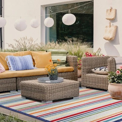 Coastal Geometric Casual Stripe Indoor Outdoor Area Rug By Blue Nile Mills 3 Coastal Geometric Casual Stripe Indoor Outdoor Area Rug By Blue Nile Mills