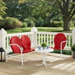 Griffith 3pc Outdoor Conversation Set With Loveseat, Armchair And Accent Table - Bright Red - Crosley 11 Griffith 3pc Outdoor Conversation Set With Loveseat, Armchair And Accent Table - Bright Red - Crosley -Garden Furniture Discounts GUEST b4d610e4 c834 42ba becf 314b2afc8ea8