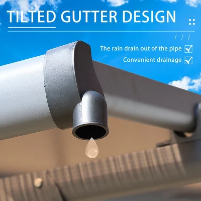 Aoodor Wall Mount Gazebo Outdoor Pergola Polycarbonate Gazebo Panels Canopy 5 Aoodor Wall Mount Gazebo Outdoor Pergola Polycarbonate Gazebo Panels Canopy - Image 3