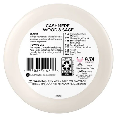 Beloved Cashmere Wood And Sage 2-Wick Candle - 11.5oz 3 Beloved Cashmere Wood And Sage 2-Wick Candle - 11.5oz